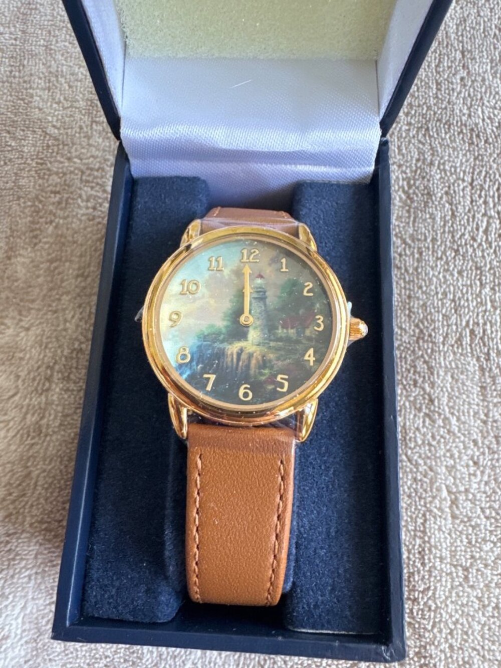 Thomas Kincaide Lighthouse Women's Watch New in Box Tan